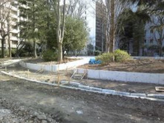 改修が進む五橋公園