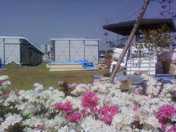 公園に仮設住宅