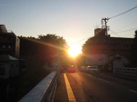 夕暮時の霊屋橋から